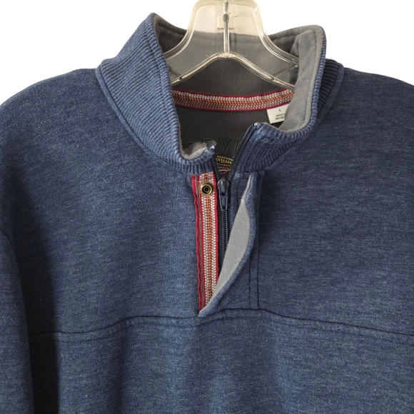 Orvis Signature 1/4 Zip Fleece Lined Sweatshirt Navy Blue Large - Picture 4 of 12